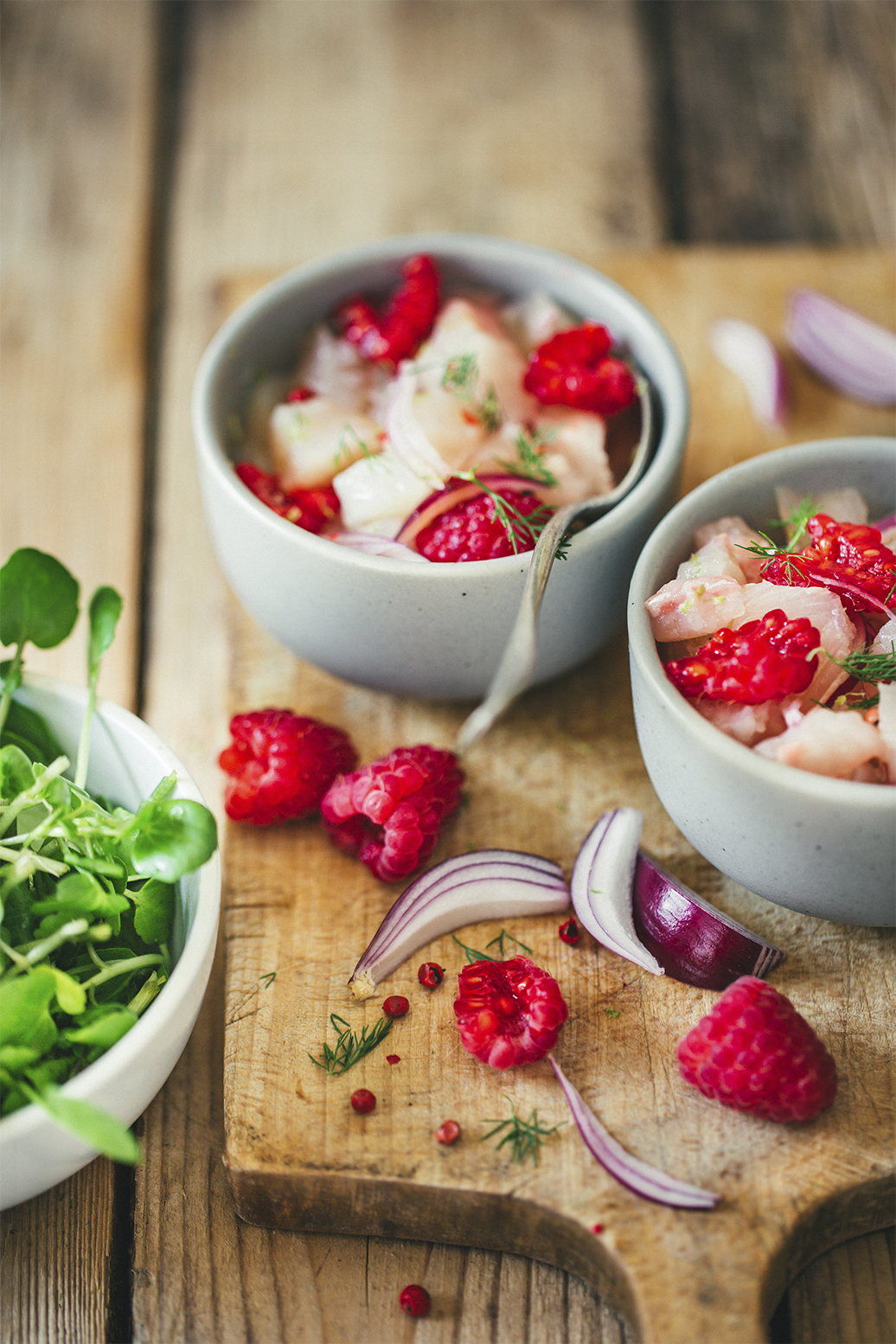 Tartare de daurade à la framboises